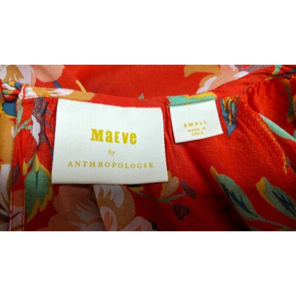 Women's Maeve Anthropologie Floral Balloon Sleeve "Lake House" Cropped Blouse SM - Picture 13 of 13